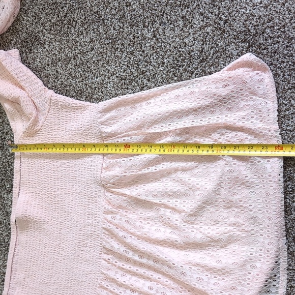 Torrid Women's Off-Shoulder Lace Babydoll Top Pink Stretchy Size 5X - Picture 8 of 11